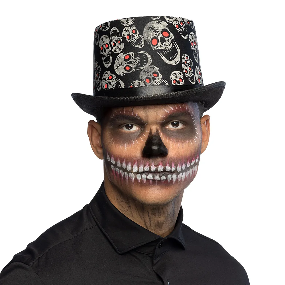 Chapeau haut de forme tête de mort