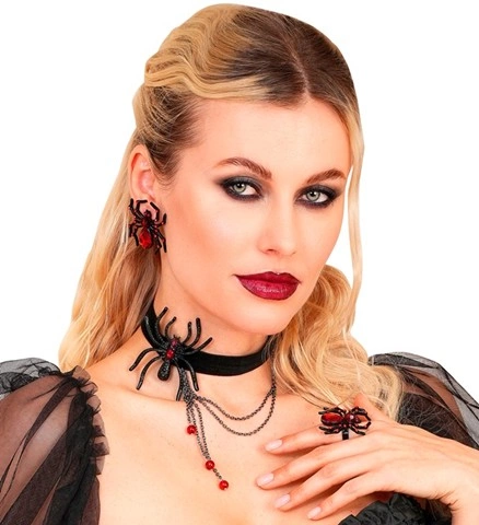 Bague araignée pierre rouge