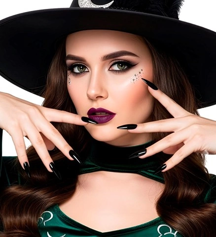 Faux ongles noirs de sorcière