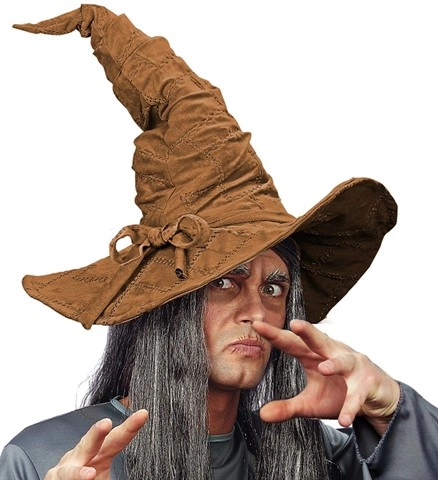 Chapeau de sorcier marron en simili cuir
