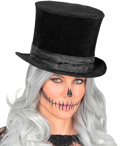 Chapeau haut de forme velours noir de luxe
