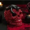 Tête de mort en roses et serpent