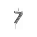 Bougie anniversaire chiffre 7 argent métallisé
