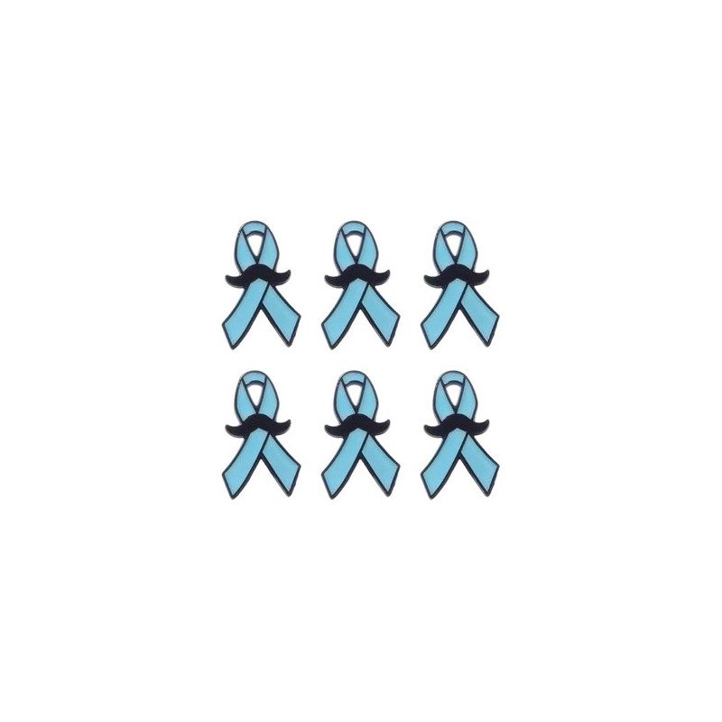 [COT47098] Movember ribbon metal pins 2.8 x 2.1 cm - pack of 6