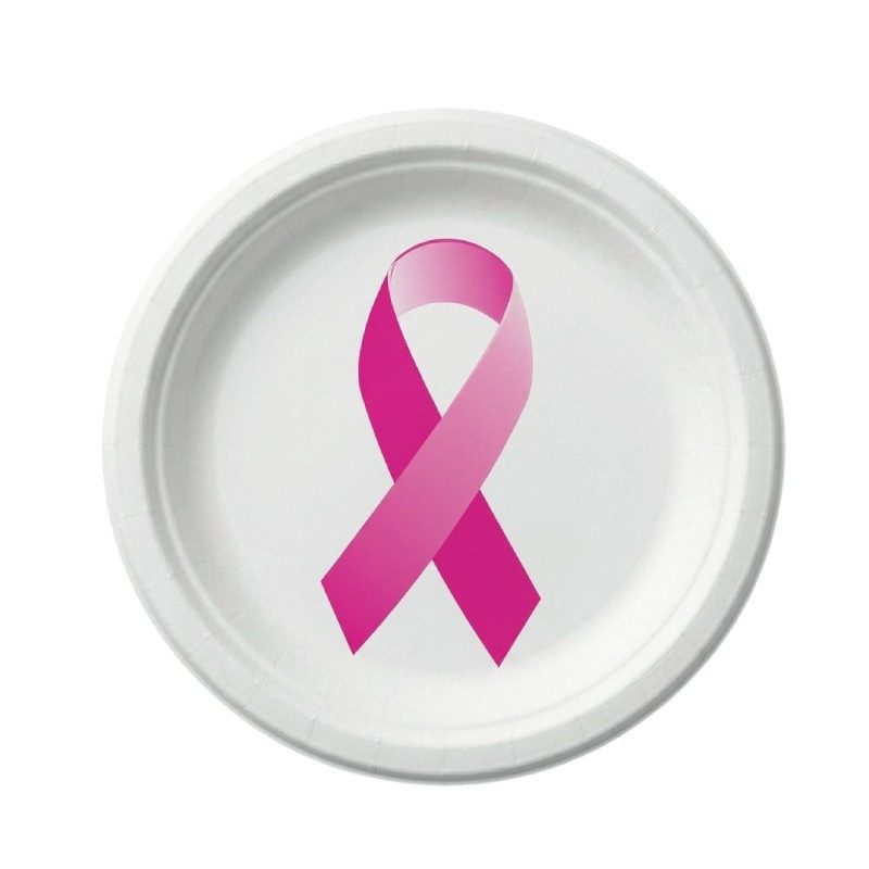 [COT47109] Pink Ribbon plates 18 cm - pack of 8