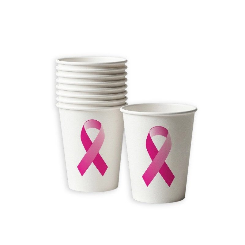 [COT47110] Gobelets Octobre Rose ruban 25 cl - lot de 8
