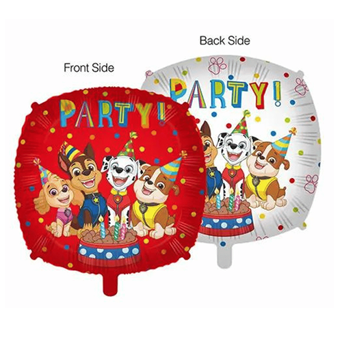[ABCP94996] Paw Patrol Party square foil balloon 46 cm, 2 sides