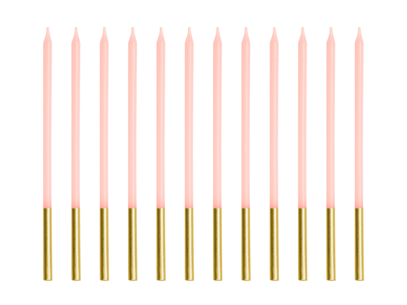 [PARSCD-4-081] 12 birthday candles pink 14 cm