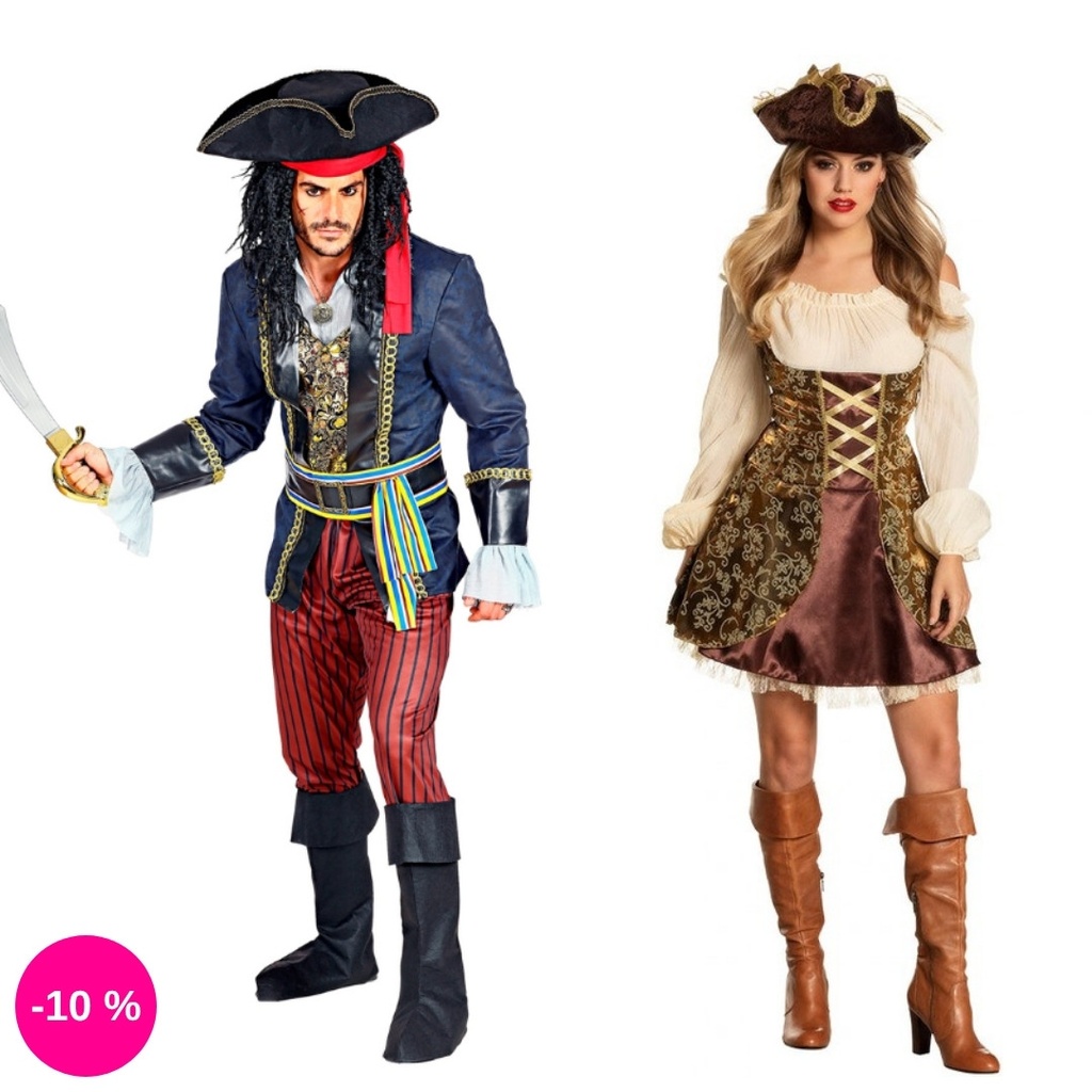 Piraten-Paarkostüm – Kapitän & Pirate Treasure