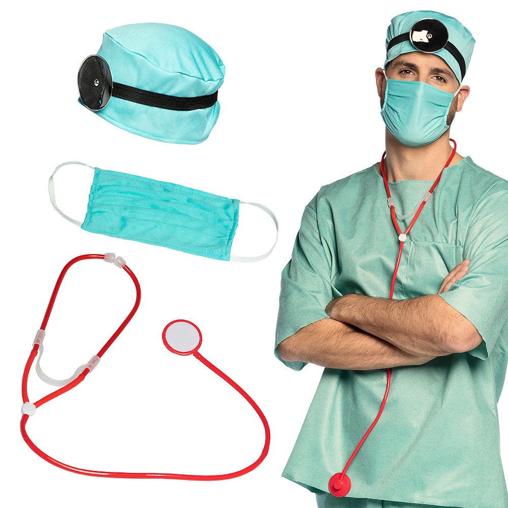[BOL44809] Set Docteur (bonnet, réflecteur frontal, masque et stéthoscope)