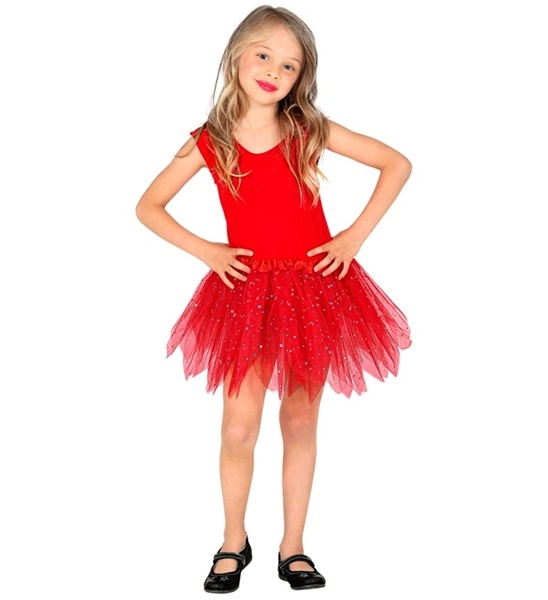 [WID10326] Tutu brillant rouge enfant
