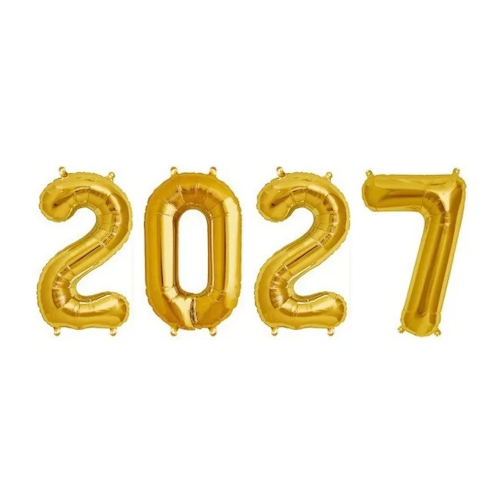 [COMBO-CH2027] Zahlenballon-Kombi 2027 – Silvester – 86 cm