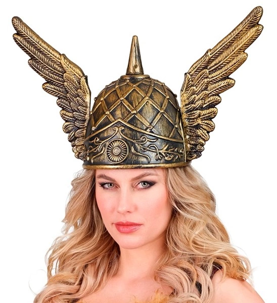 [WID29142] Adult gold winged Viking helmet