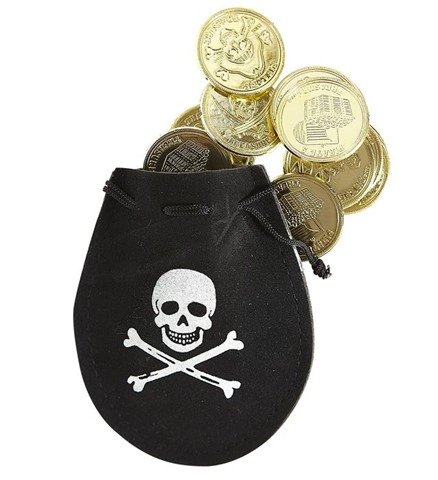 [WID30672] Bourse de pirate avec pièces