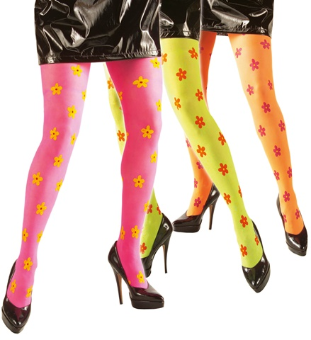[WID4773H] Collants à fleurs néon années 60-70