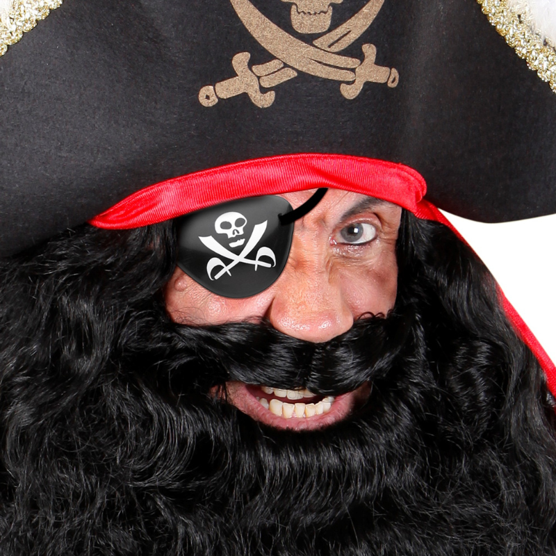 Cache-oeil Pirate avec tête de mort