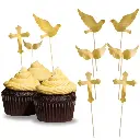 Cake toppers religieux dorés
