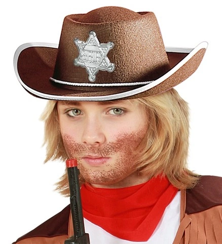 [WID37713] Brauner Filz-Cowboyhut für Kinder
