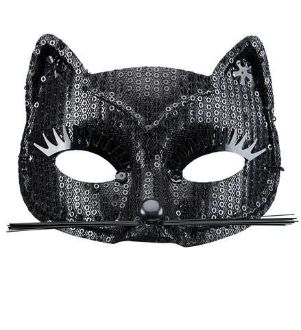 [WID03633] Schwarze Katzenmaske mit Pailletten