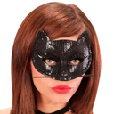 Schwarze Katzenmaske mit Pailletten