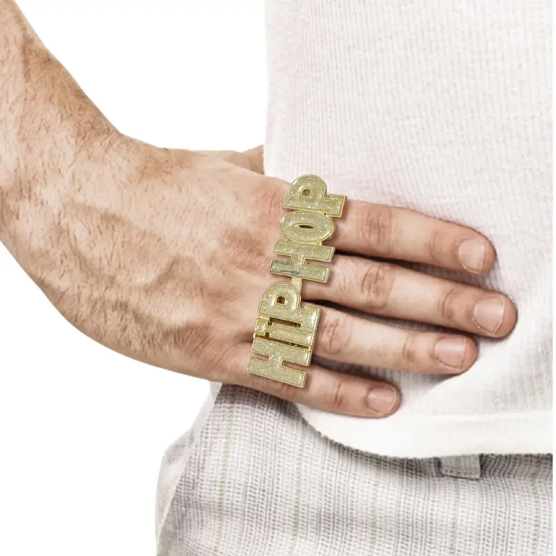 Bague hip-hop dorée