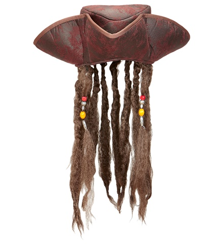 [WID09644] Tricorne de pirate avec cheveux