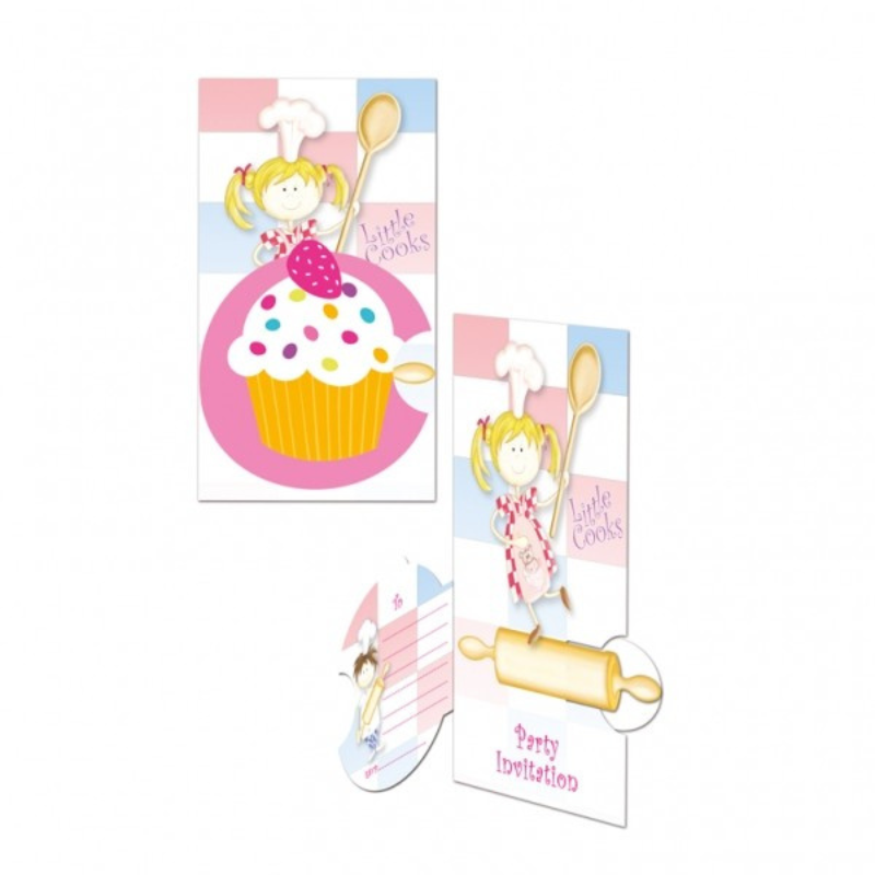 [AMS997275] 8 Invitations Little Cooks