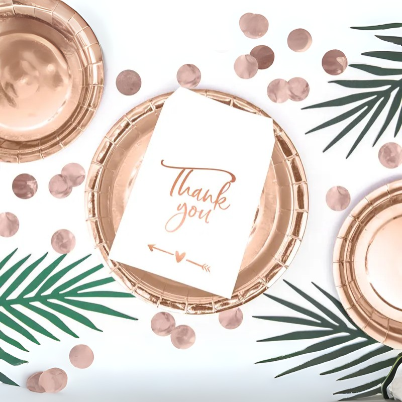 [PARTNSP7-019R] Partytüten "Thank You" Roségold