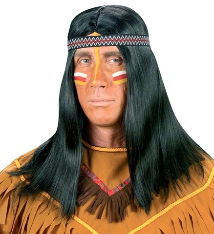 [WIDI0875] Perücke im Indianer-Stil für Erwachsene