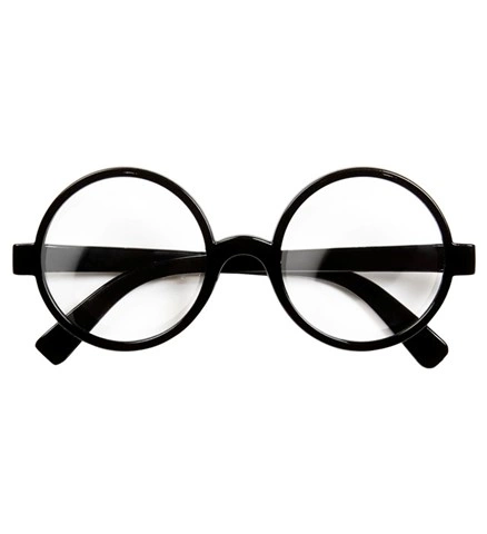 [WID6728H] Runde schwarze Nerd-Brille