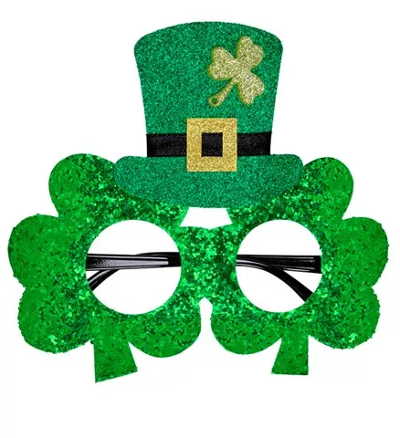 [WID07058] St Patrick's Day shamrock glasses with mini hat