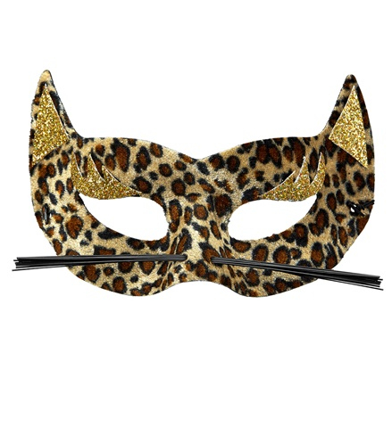 [WID03636] Leoparden-Maske mit Goldglitzer