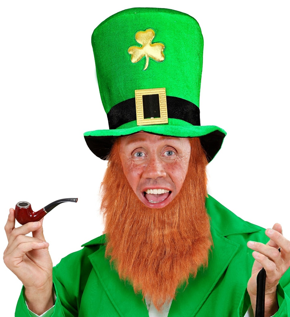 Chapeau de lutin pour la Saint Patrick avec barbe