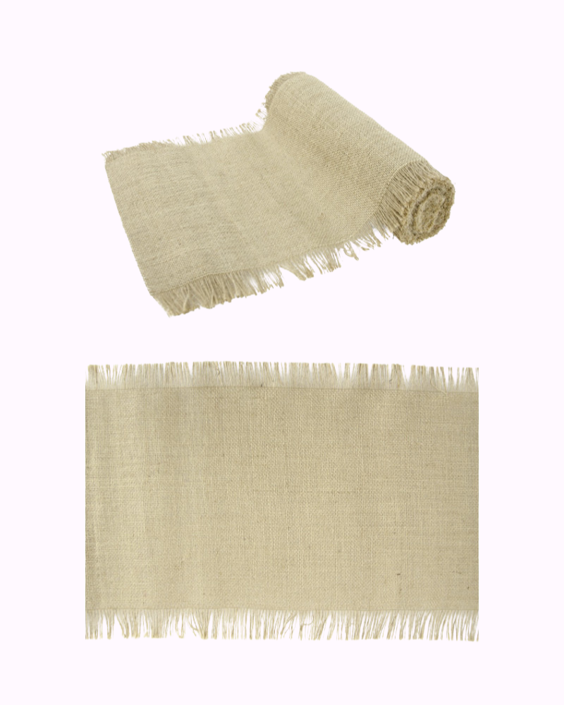 [CHA1004] Fringed natural jute table runner