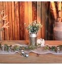 ﻿Chemin de table en jute avec dentelle﻿