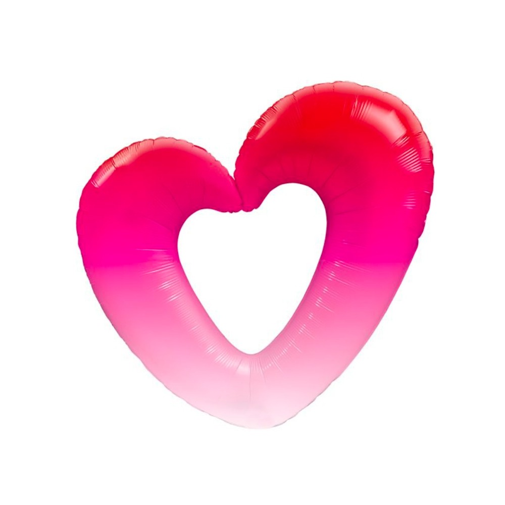 [ABC16650] Ballon Aluminium Cœur Ombré Rouge
