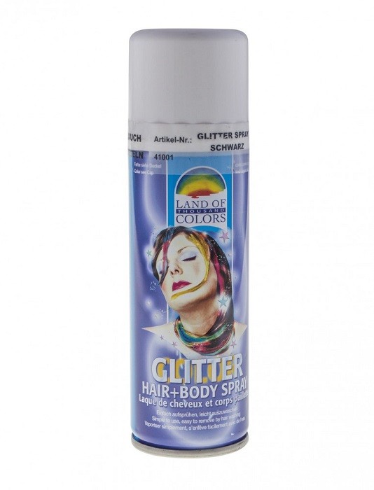 laque de cheveux et corps pailletés noires