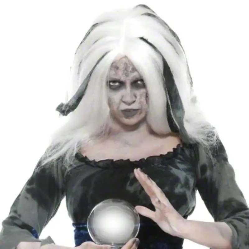 [SMI29204] Perruque de Sorcière blanche