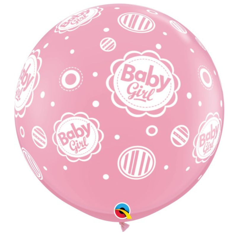 Ballon Latex 3'(90cm) Rose "Baby Girl"