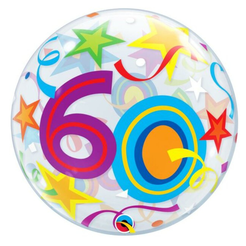 [ABC24172] Ballon bubble 22" "60 ans" - Anniversaire 