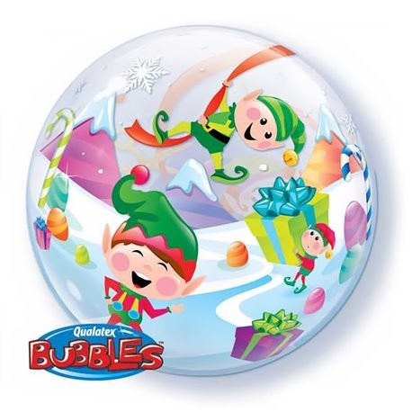 [ABC50982] Ballon bubble Lutin du père Noël - 56cm