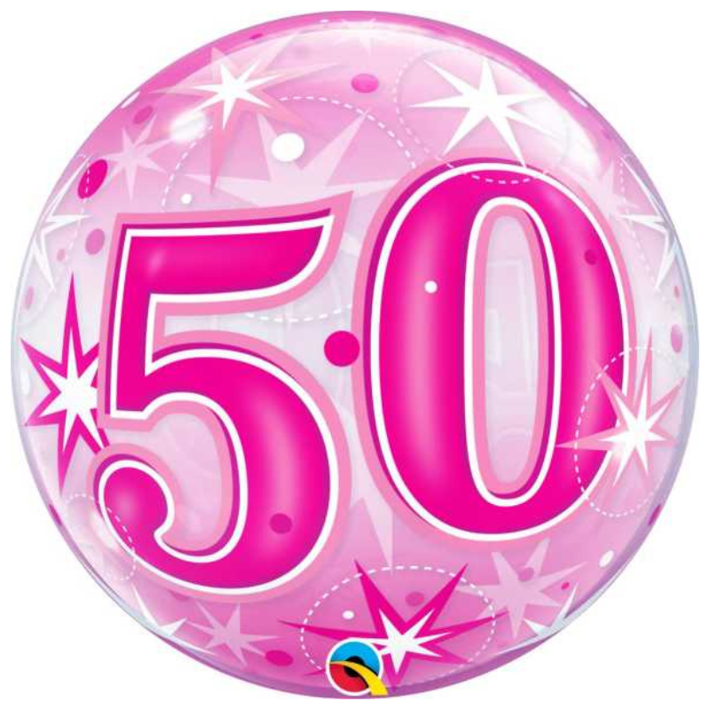 [ABC43126] Ballon bubble 22" "50 ans" rose - Anniversaire 