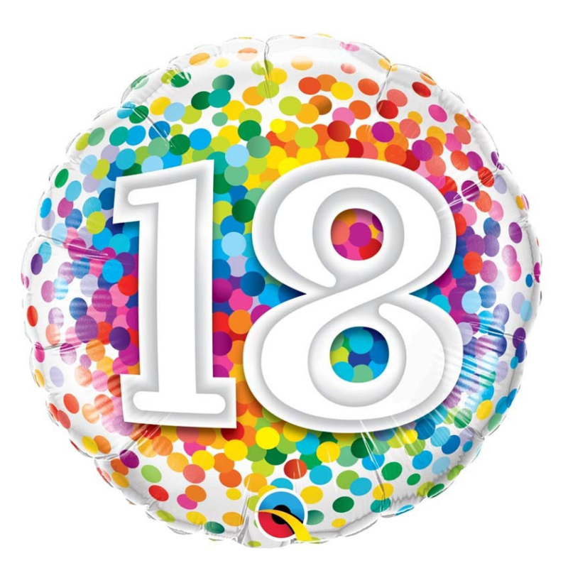 [ABC49502] Ballon 18 ans confettis mulitcolor 18"