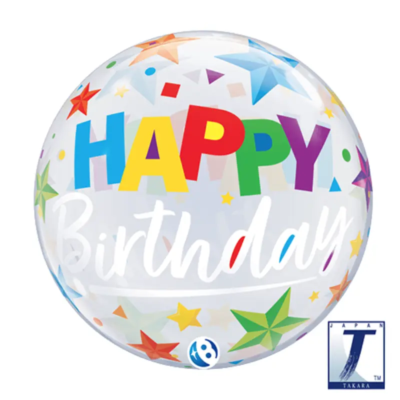 Bubble Happy Birthday étoile 22"