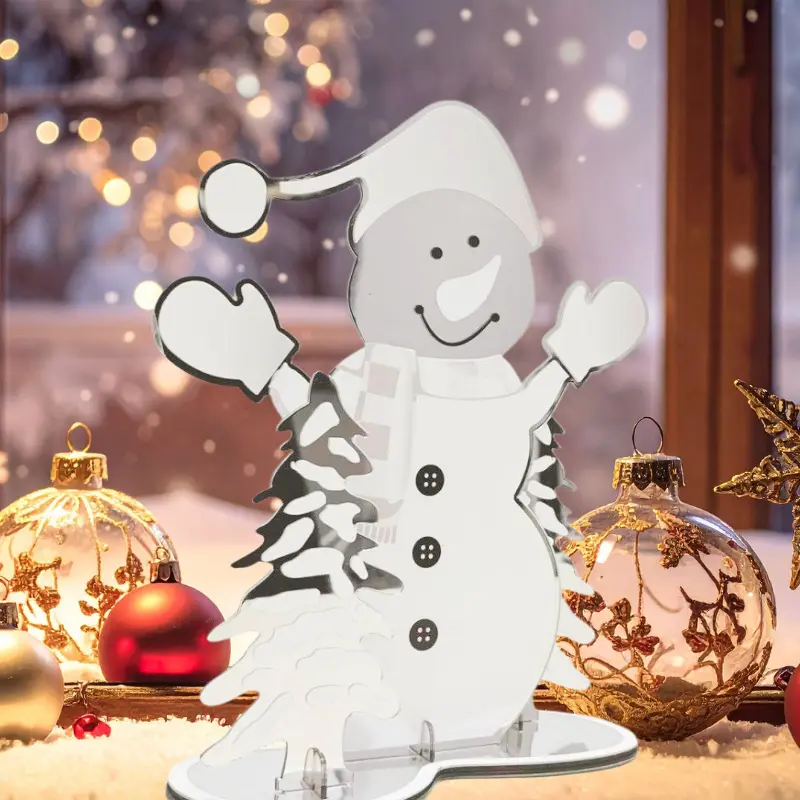 Déco bonhomme de neige effet miroir