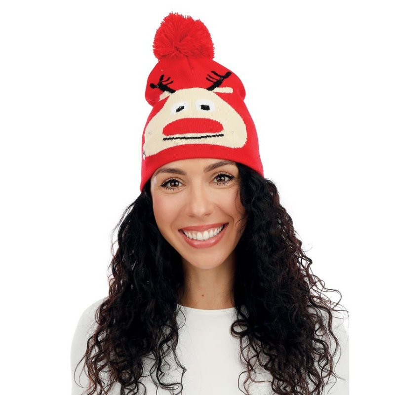 Bonnet de Noël Renne Lumineux 