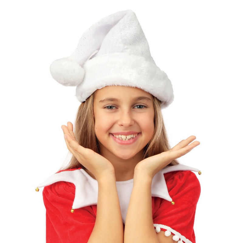 Bonnet enfant de Noël blanc et argent