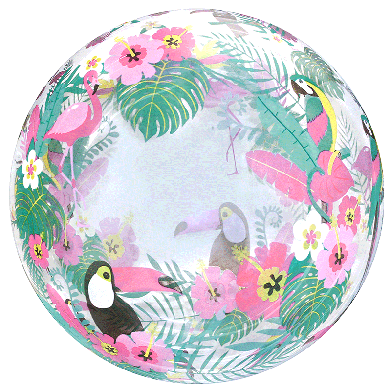 [ABCBBQ010-58] Bubble flamant rose tropical 20" - Eanjia