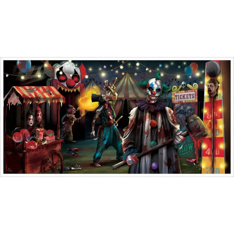 Toile en plastique cirque d'horreur - 165,1cm x 85 cm