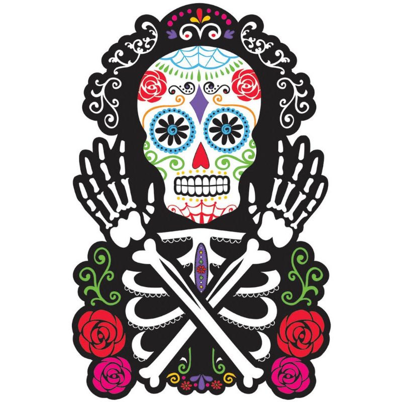 [AMS190279] Bedruckte Silhouette Day of the Dead 38 cm